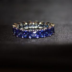 Celeste - Silverring med Safirblå Stenar - 5,84g