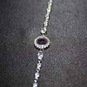 Amethyst Glow – Armband i silver med naturlig lila sten - 3,60g