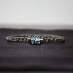 Midnight Ice - Lyxigt 925 Silverarmband med Blå Kristaller – 16g