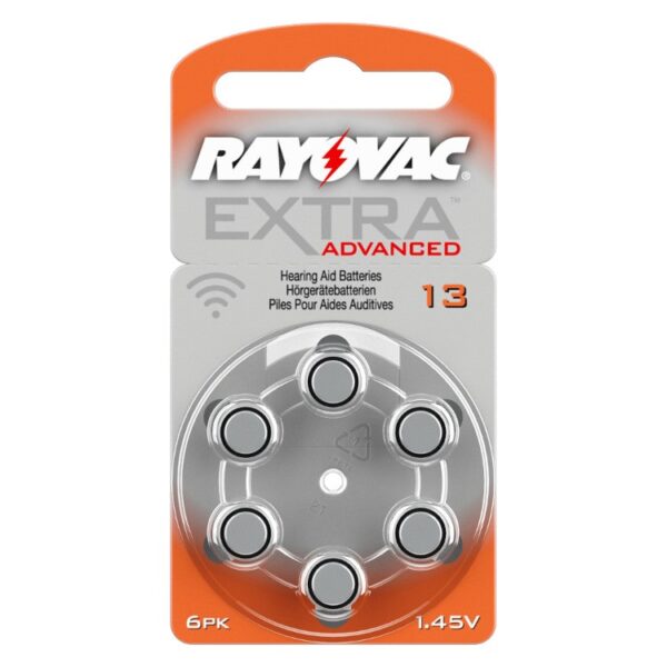 Hörapparatsbatterier Rayovac 13 ORANGE 6-pack