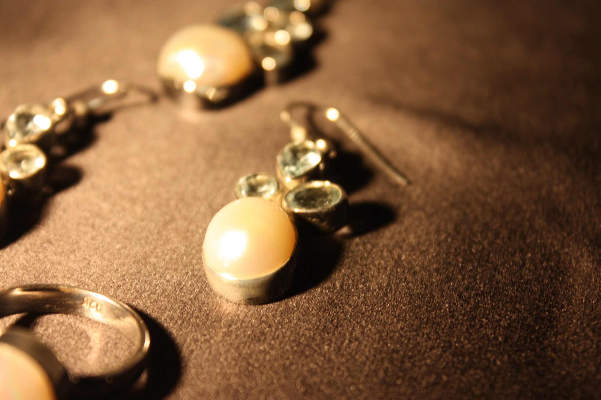 "Aqua Grace" – Set i 925 Silver med Sötvattenspärlor & Blå Topas - Bild 6