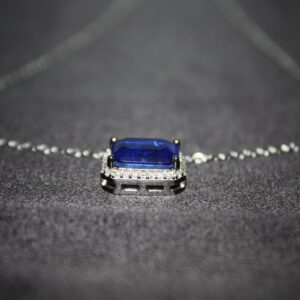 Silverhalsband med Naturlig Blå Sten – Äkta 925 Silver | 3,24 g