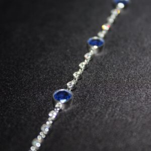 Blue Grace Elegant Armband i Äkta Silver med Blå Naturliga Stenar