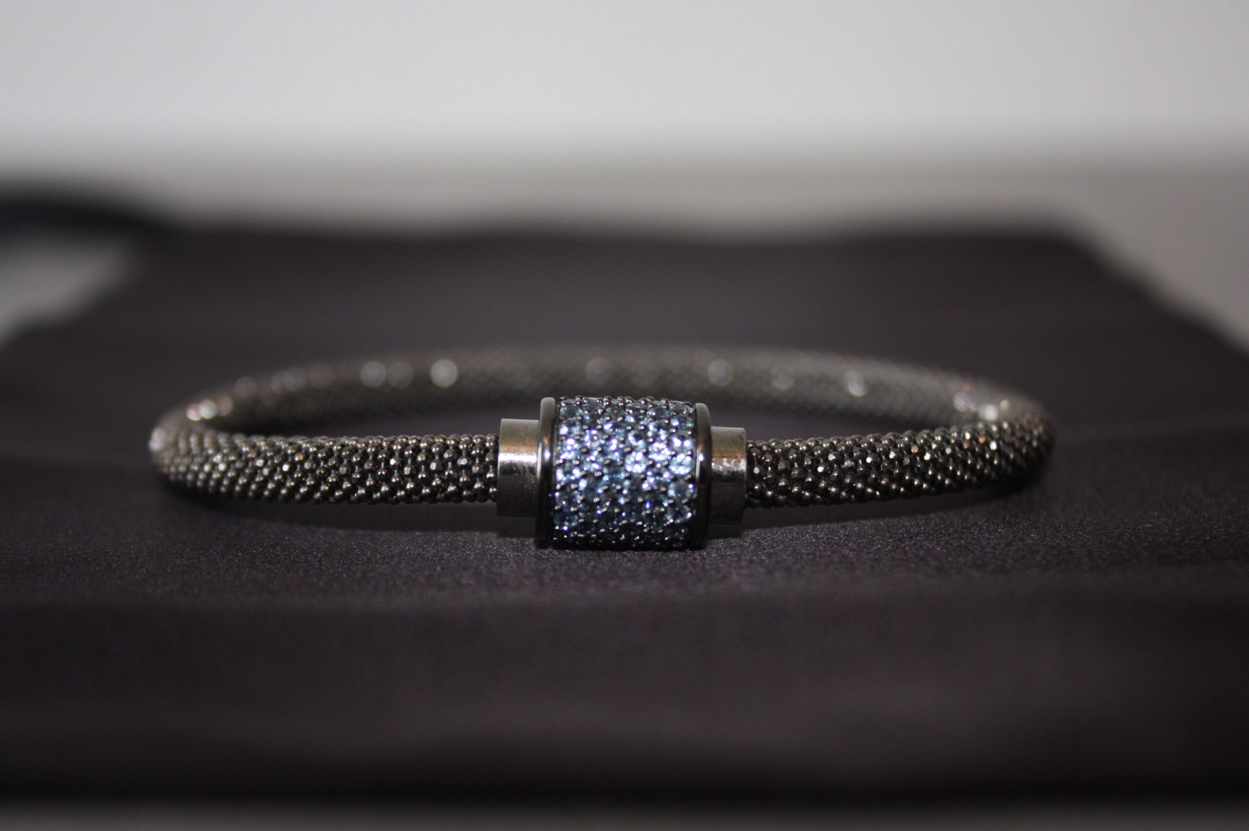 Midnight Ice - Lyxigt 925 Silverarmband med Blå Kristaller – 16g - Bild 2