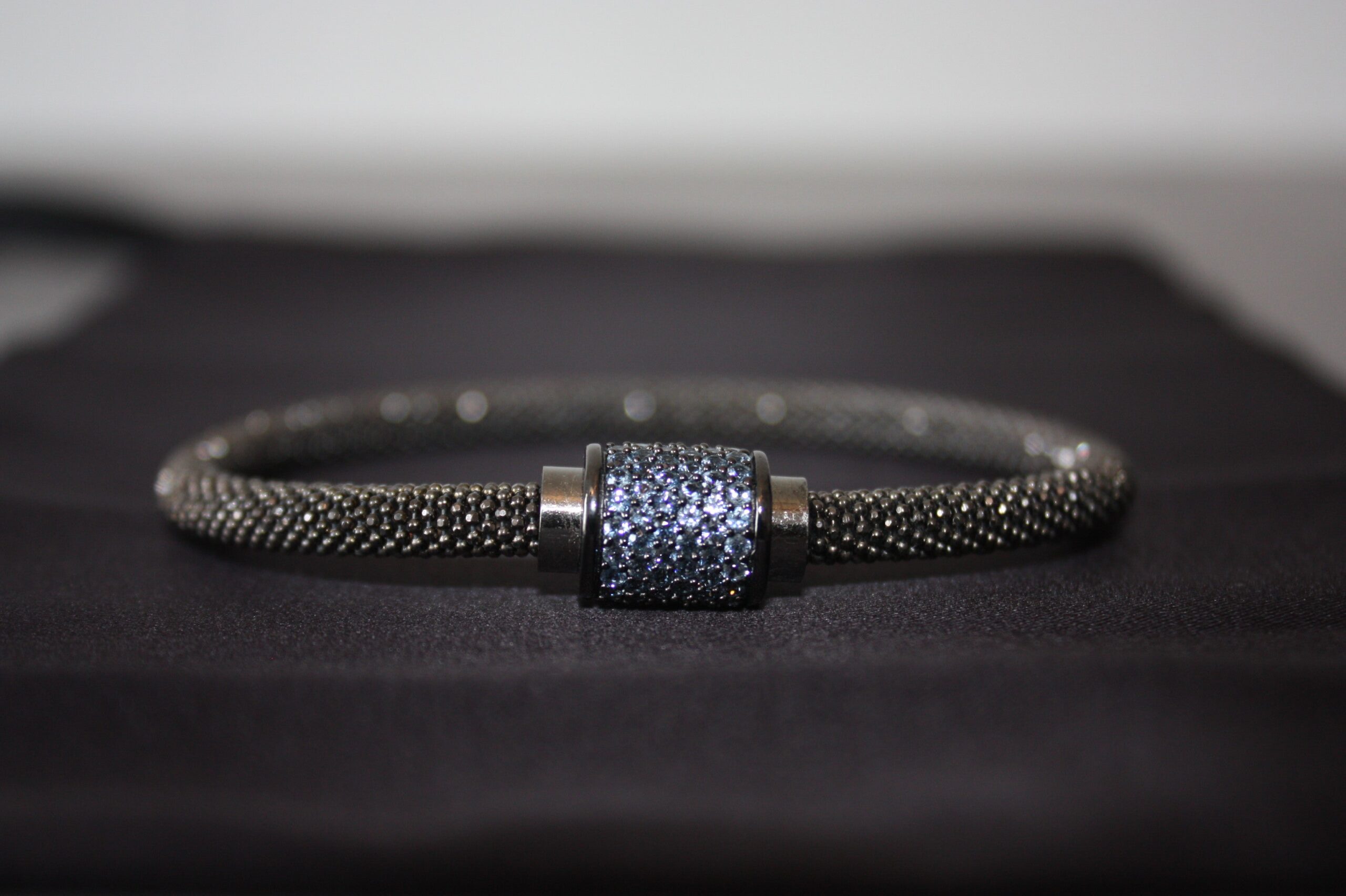 Midnight Ice - Lyxigt 925 Silverarmband med Blå Kristaller – 16g - Bild 3