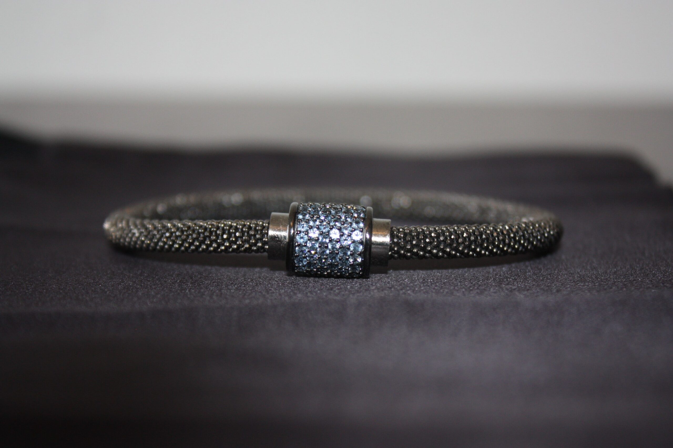 Midnight Ice - Lyxigt 925 Silverarmband med Blå Kristaller – 16g - Bild 4