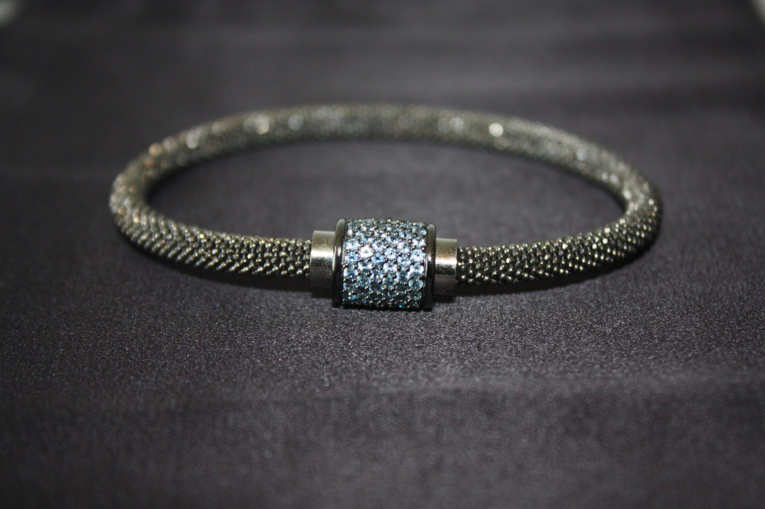 Midnight Ice - Lyxigt 925 Silverarmband med Blå Kristaller – 16g - Bild 7