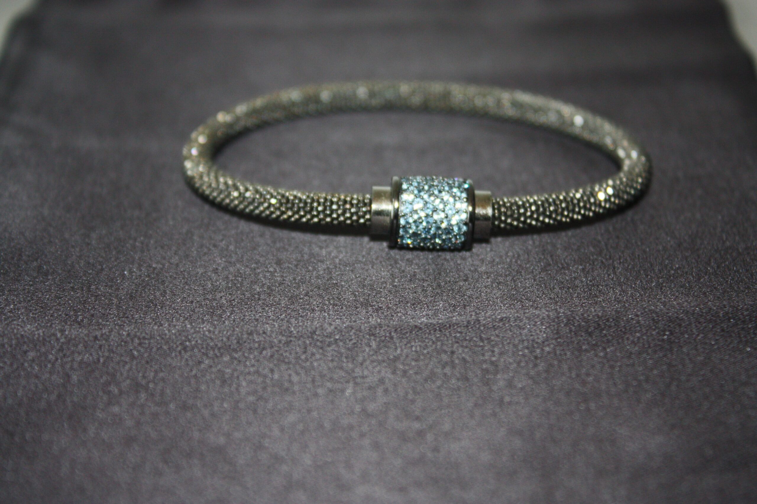 Midnight Ice - Lyxigt 925 Silverarmband med Blå Kristaller – 16g - Bild 8