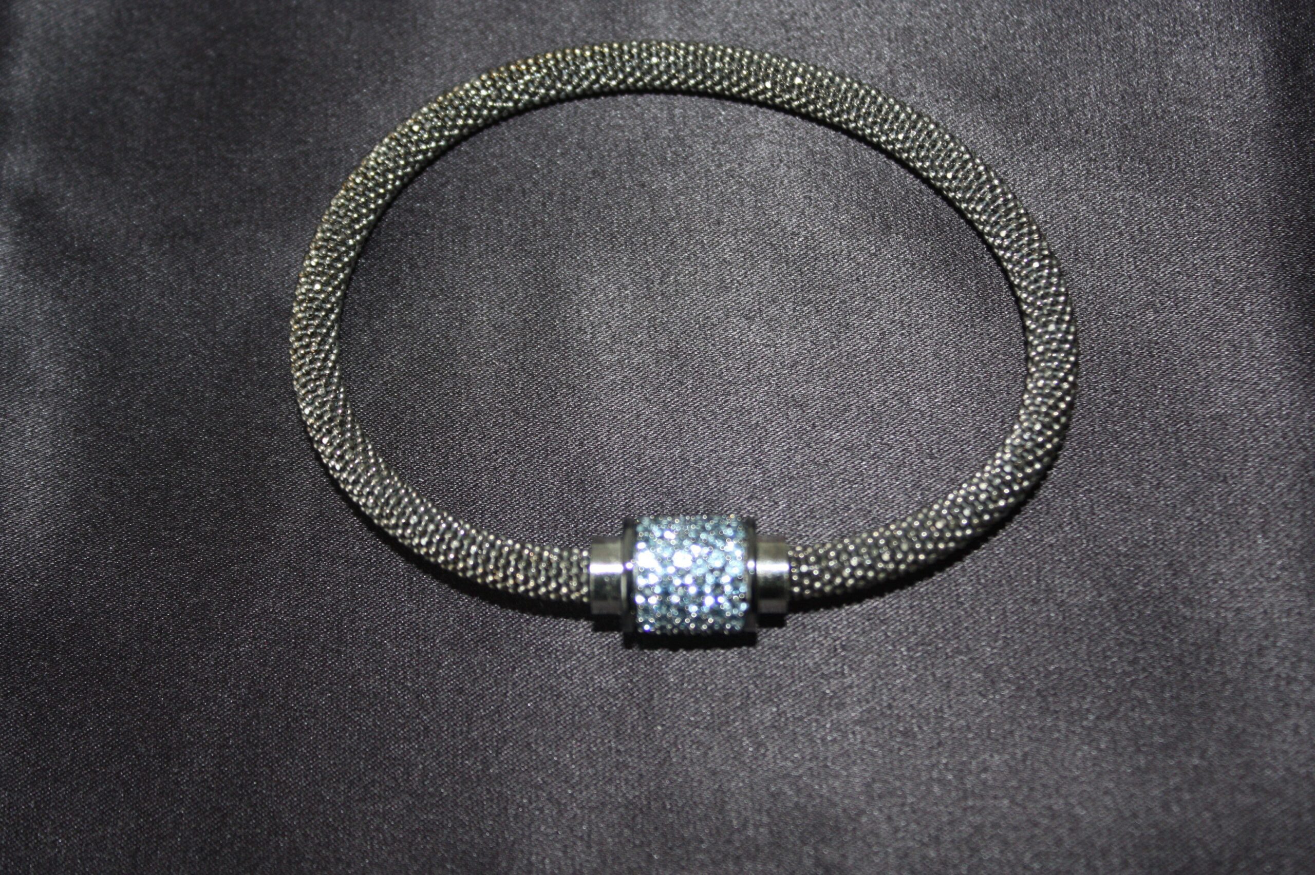 Midnight Ice - Lyxigt 925 Silverarmband med Blå Kristaller – 16g - Bild 10